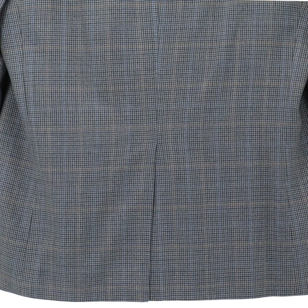 Ralph Lauren Silk Wool Houndstooth Blazer Sport Coat Gray 46R
